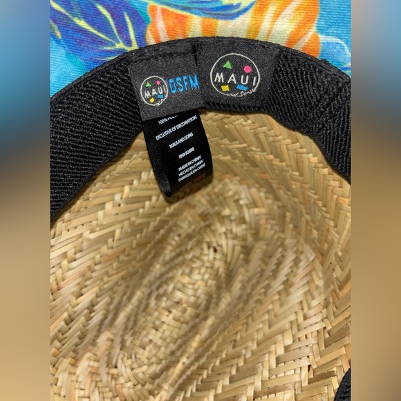 Maui and Son Unisex Lifeguard Straw UPF 50+ Hat, Turquoise /Blue, One Size - Picture 5 of 10